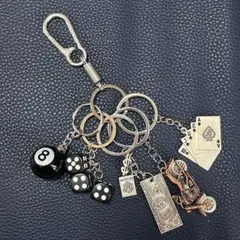 キーホルダー　ストリート　カラビナ　アメカジ　キーリング　メンズ　古着　シルバー