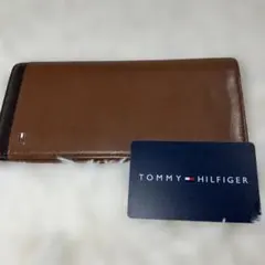 TOMMY HILFIGER 長財布 本革 レザー ブラウン×ブラックカード付きのサムネイル