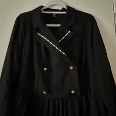 ☆ブラック ダブルブレスト ロングワンピース 2XL ☆