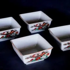 花柄角型ボウル4個セット