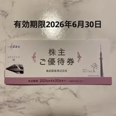 東武鉄道株主優待券 東京スカイツリー　東武動物園等