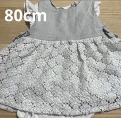Petit main ロンパースとレースドレスセット 80