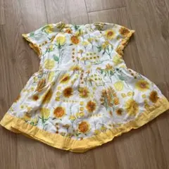 hakka baby 花柄　ひまわり　ワンピース 80cm 黄色のサムネイル