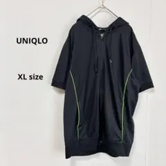 UNIQLO ユニクロ　フルジップアップパーカー　XL ブラック　フード　半袖