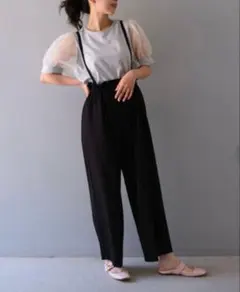 美品 アンミヌUNMINOU☆ウエストフリルサロペット（BLACK） - メルカリ