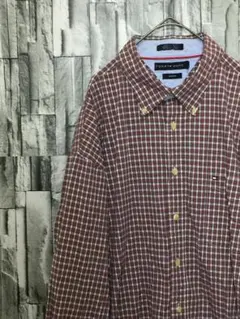 TOMMY　HILFIGER　長袖シャツ＊ピンクチェックXLサイズ＃A-3-14
