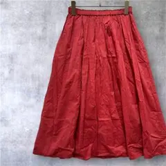【UNIQLOユニクロ】フレアスカート　ロング丈　ウエストゴム　レッド　S