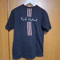 半袖Tシャツ 黒　前後プリント　Mサイズ　Vネック　カールヘルム