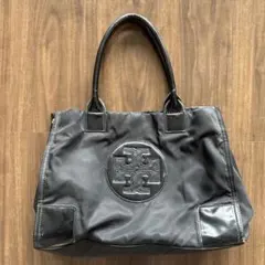 トリーバーチ　トートバッグ(黒ナイロン×エナメル)のサムネイル