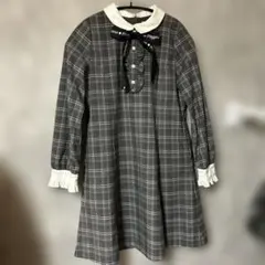 メゾピアノジュニア 150 Mリボンワンピース 卒業式 卒服 グレー