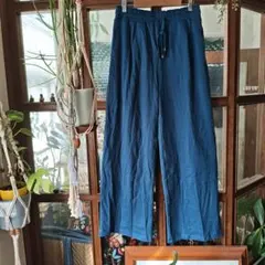 ClassicalELF　ブルー ワイドパンツ ゴムウエスト　Ｌ