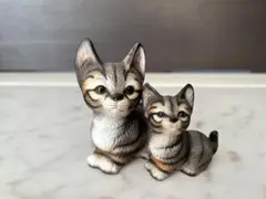 猫の親子 置物
