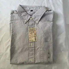 無印良品 ボタンダウン半袖シャツ L グレー
