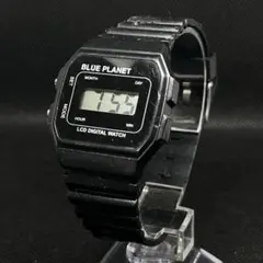 BLUE PLANET オールブラック LCD デジタル ユニセックス腕時計のサムネイル