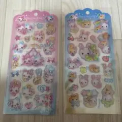 平成メモリードロップジェリーシール2点　まじかるみゅーちゃん　フワフワらびちゃん