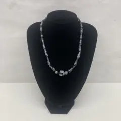 ⭐︎天然石 スノーフレークオブシディアン ネックレス シルバー