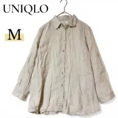 UNIQLO premium Linen 長袖シャツ M リネン 麻 薄手 古着