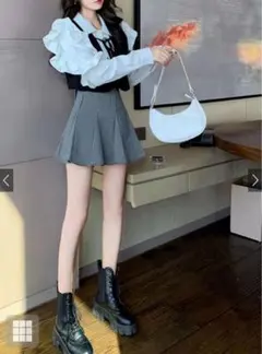 GRL グレイル　チェック柄フレアミニスカート[ac2115]