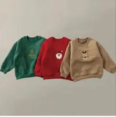 クリスマス　サンタ　トレーナー　裏起毛 90 赤