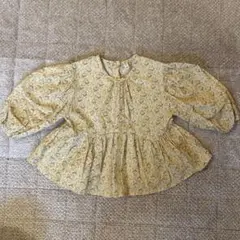 韓国子ども服　aLadin kids 花柄ブラウス XS 黄色