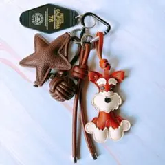 じゃらじゃらキーホルダー　バッグチャーム　キーチャーム　パラコード　犬　63C