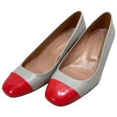 【美品】ファビオルスコーニ (22.5) パンプス チャンキーヒール 本革のサムネイル