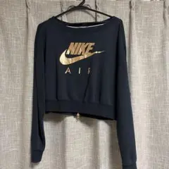 NIKE クロップドスウェット L ネイビー