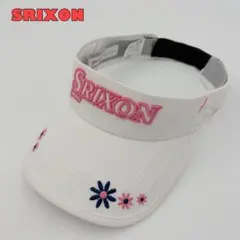 【SRIXON スリクソン】ゴルフ　サンバイザー 花柄刺繍 白　スポーツ　帽子のサムネイル