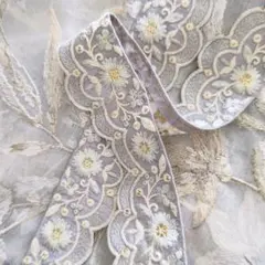 ジャンクジャーナル素材☆草木×錆染シャービック薔薇ケミカルレース2