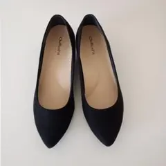 スエードパンプス　ブラック　22.5cm