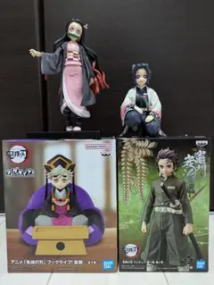 鬼滅の刃 フィギュア 竈門禰豆子 胡蝶しのぶ 童磨 竈門炭治郎 4点セット