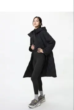 ユニクロ パフテックロングコートリラックスフィット ブラック 3XL