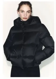 ZARA 撥水・防風フード付きショートダウンジャケット