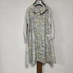 No.60 大島紬リメイク手縫いコートフード付き