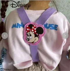 新品 チマジロ ミニーマウス サスペンダー 紫 ディズニー しまむら バースデイ