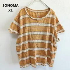 ❤即日発送 SONOMA キッズ オレンジ ストライプ オーバーTシャツ XL
