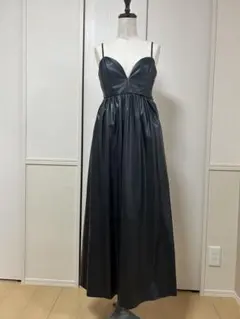ZARA フェイクレザーロングワンピース　美品