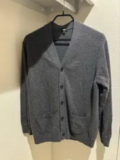 UNIQLO ラムVネックカーディガン　グレー　XL