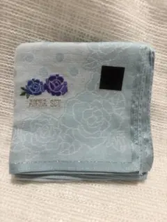 ANNA SUI ハンカチ ライトブルー ローズ刺繍のサムネイル