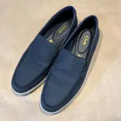 【中古品】Clarks ネイビーヌバック　スリッポン　UK7.5/25.5㎝