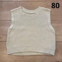 ユニクロベビー　ベージュベスト　80