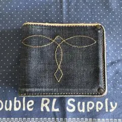 Double RL 二つ折りデニム x レザーウォレット イタリア製 貴重のサムネイル