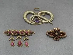 デザインブローチ3点セット