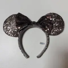 ディズニー カチューシャ スパンコール グレージュ ミニー