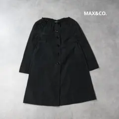 MAX&CO. / ブラック ノーカラーコート アウター ジャケット ワンピース