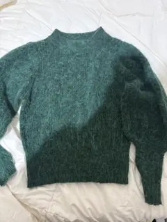 グリーン ニットセーター Mサイズ