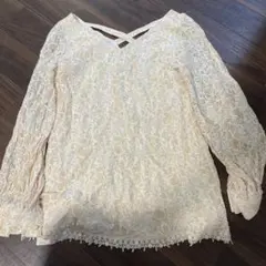 hayro アイボリー レース Vネック ブラウス