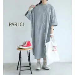 美品✨️パーリッシィ　ストライプBIGシャツワンピース　WEB別注　ゆったりのサムネイル