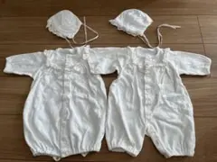 ベビードレス帽子セット　セレモニードレス　50-70cm 新生児　綿100%