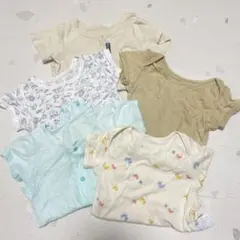 ベビー半袖肌着5点セット 70cm コットン、メッシュ